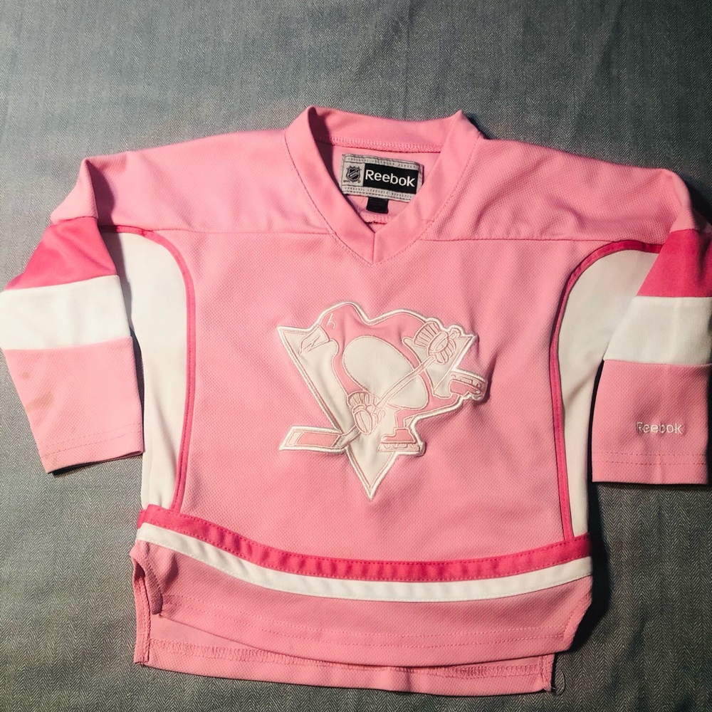 Reebok  Pink NHL Jersey Pittsburgh Penguins Breast Cancer Awareness Sz 3T
